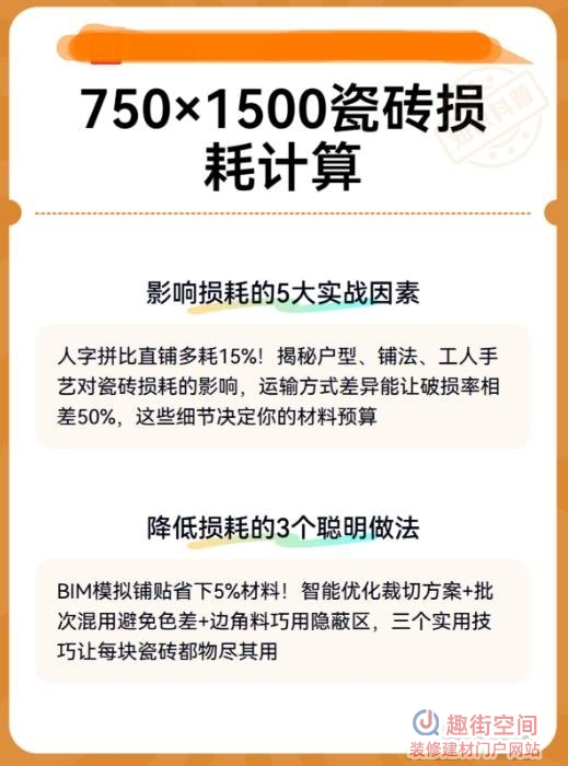 尺寸750×1500的瓷砖铺贴损耗是多少